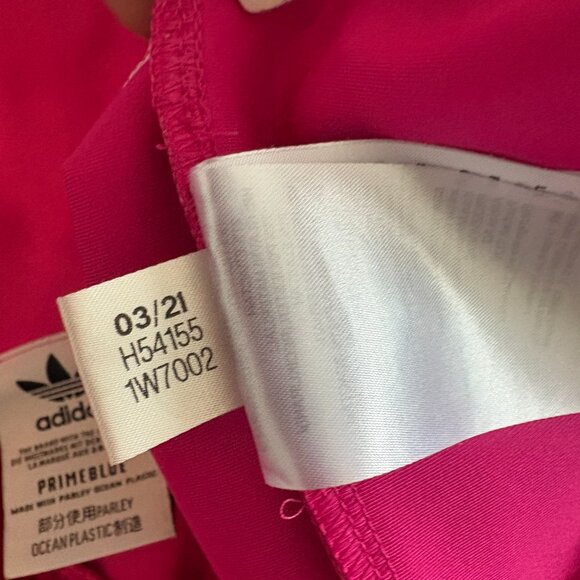 Adidas Primeblue Pink Biker Shorts Women’s L Trefoil Stripe RN88387 H54155 - Picture 7 of 8